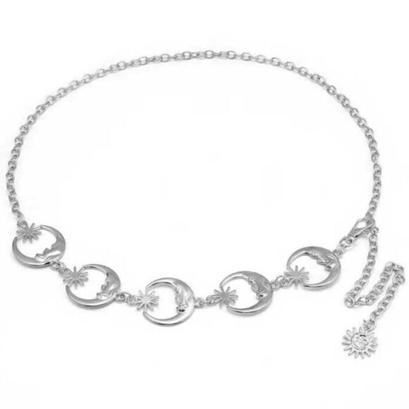 XMAS SALE Vintage Bohemian Sun and Moon Chain Belt - Picture 4 of 6